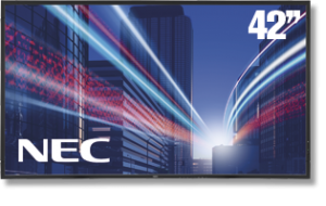 AVCs Info- & DisplaySystem kombineret med en 42'' NEC skærm er en løsning, der eksponerer dit budskab via knivskarp digital skiltning
