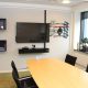 Vi har også opgraderet Jyske Banks mødelokaler med AV-udstyr. De står i en flot og skarp finish, der bl.a. giver mulighed for videokonferencemøder over f.eks. Skype