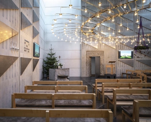 Skærmene sidder helt inde til væggen.